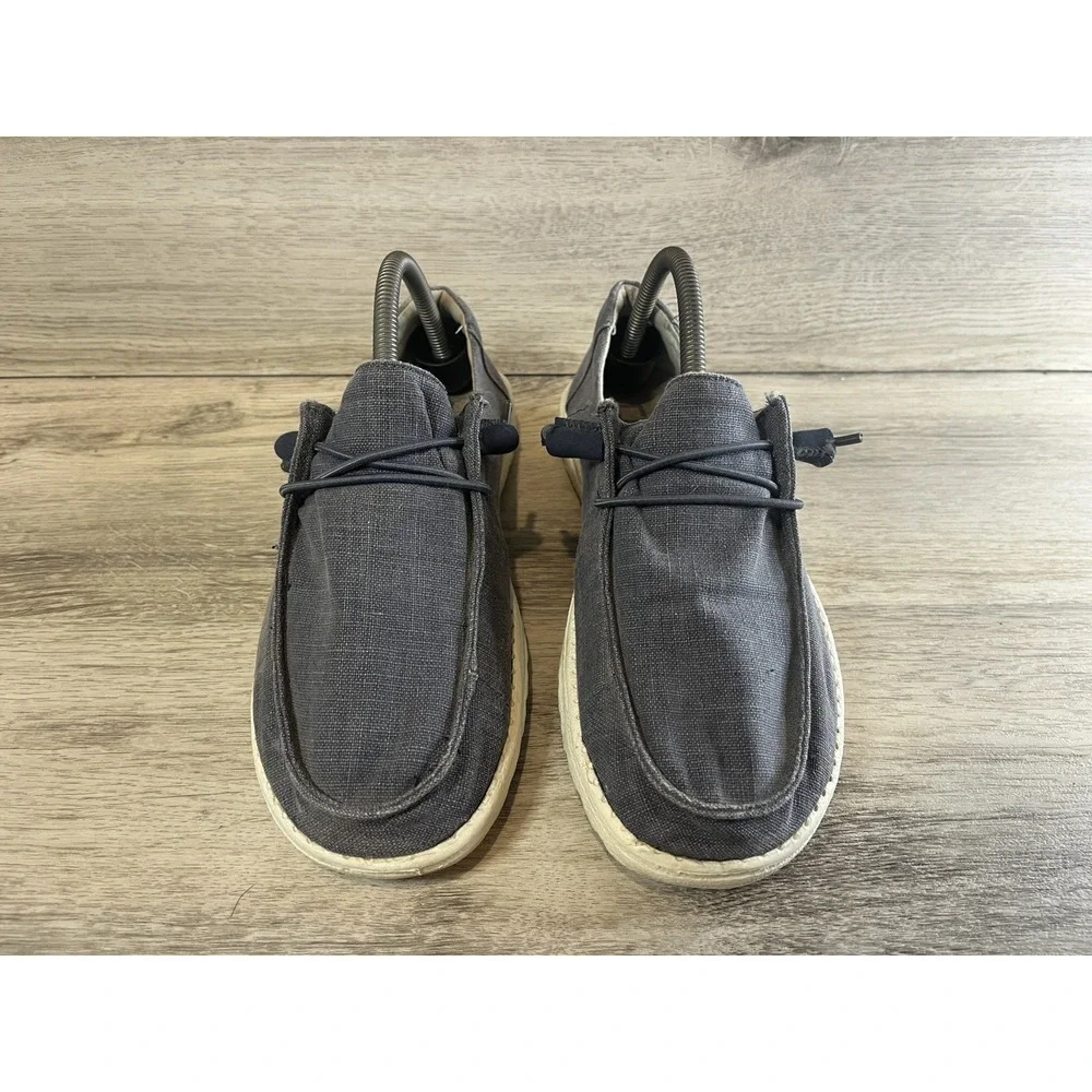 Hey Dude‎ Womens Chambray Navy White Casual Comfort Loafers Shoes Size 9